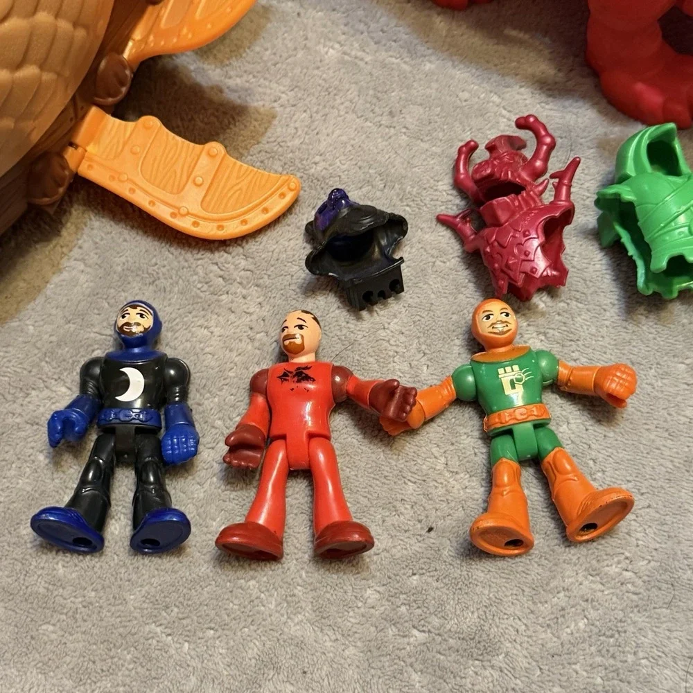 Fisher Price Imaginext Dragon Pirate Ship Boat + Red Dragon & Figures Lot‎